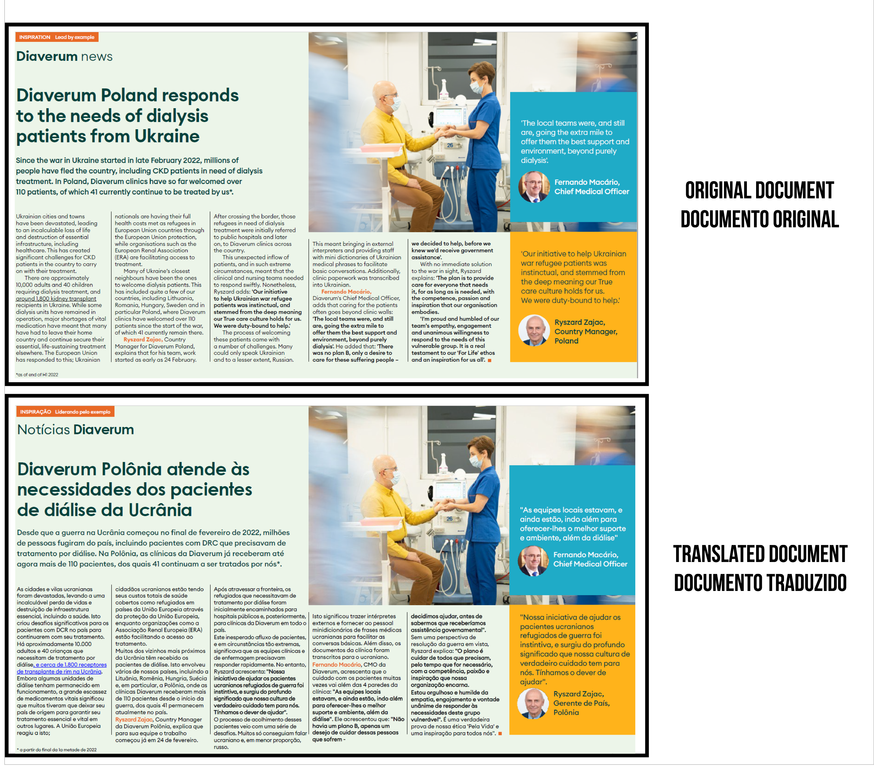 Corporate newsletter translation sample